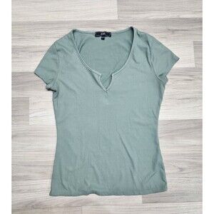 Vibe Sportswear Womens Green Ribbed Shirt Size Large